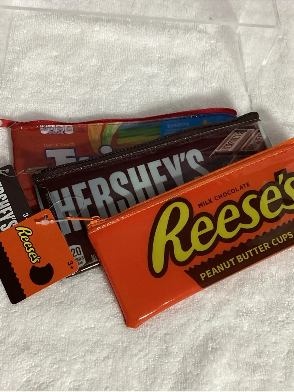 Hershey’s, Reese’s & Twizzler’s Zippered Vinyl Pencil Cosmetic Case Pouches Set